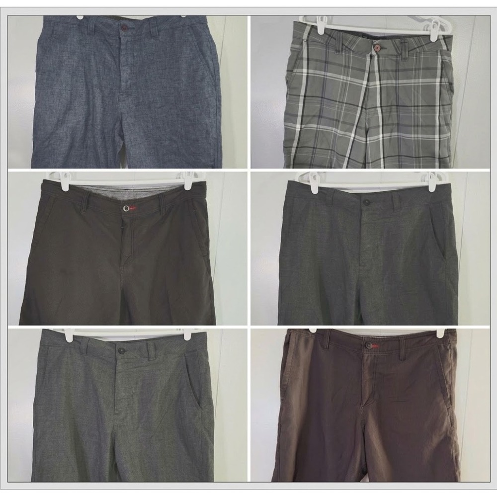 O'Neill Shorts Mens 34 Hyperfreak Hybrid Walk Plaid Pinstripe Lot of 6 EUC